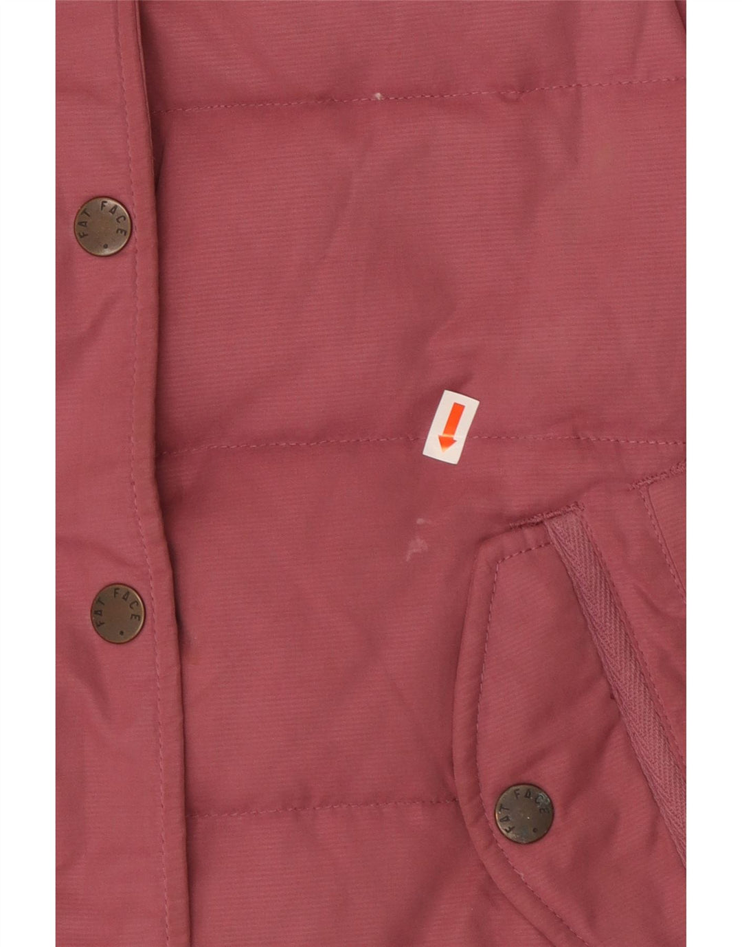 Fat Face Dame Sherpa Oversized Polstret Gilet UK 10 Small Pink Polyester