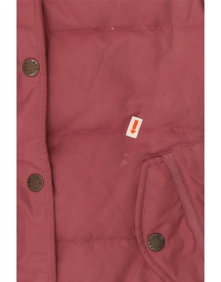 Fat Face Dame Sherpa Oversized Polstret Gilet UK 10 Small Pink Polyester