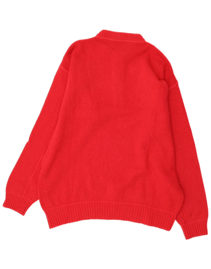 AMERICANINO Herre grafisk rund hals sweater stor rød
