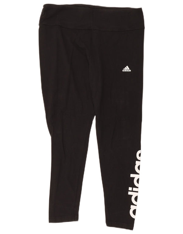 Adidas Grafiske Leggings til kvinder UK 20/22 XL Sort Bomuld