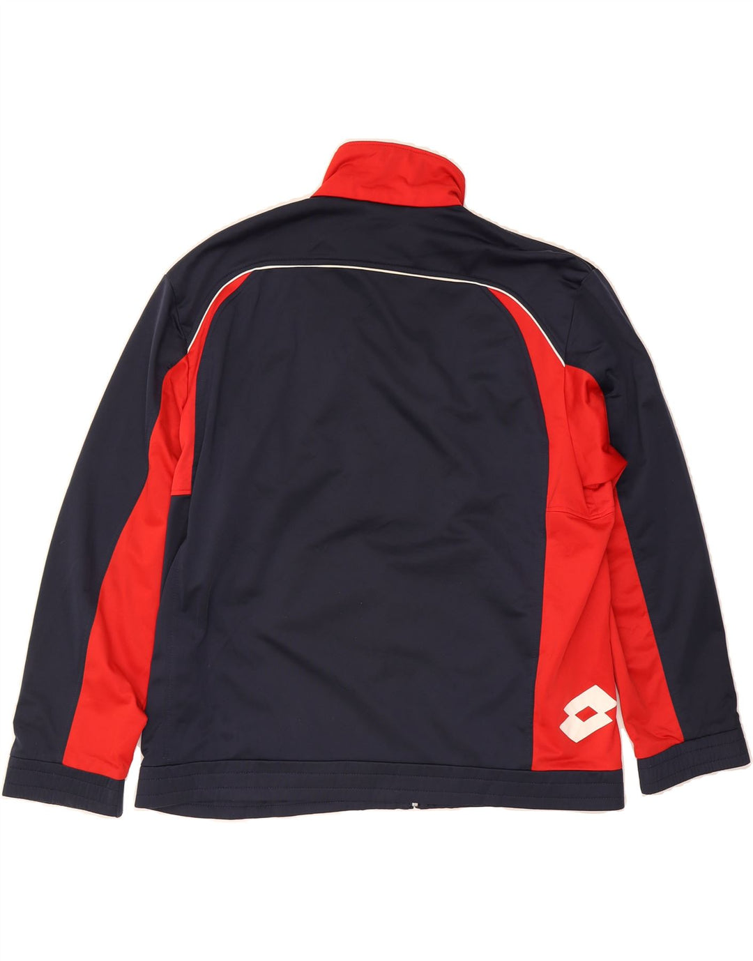 LOTTO Mens Graphic Tracksuit Top Jacket XL Navy Blue Colourblock Vintage Lotto and Second-Hand Lotto from Messina Hembry 