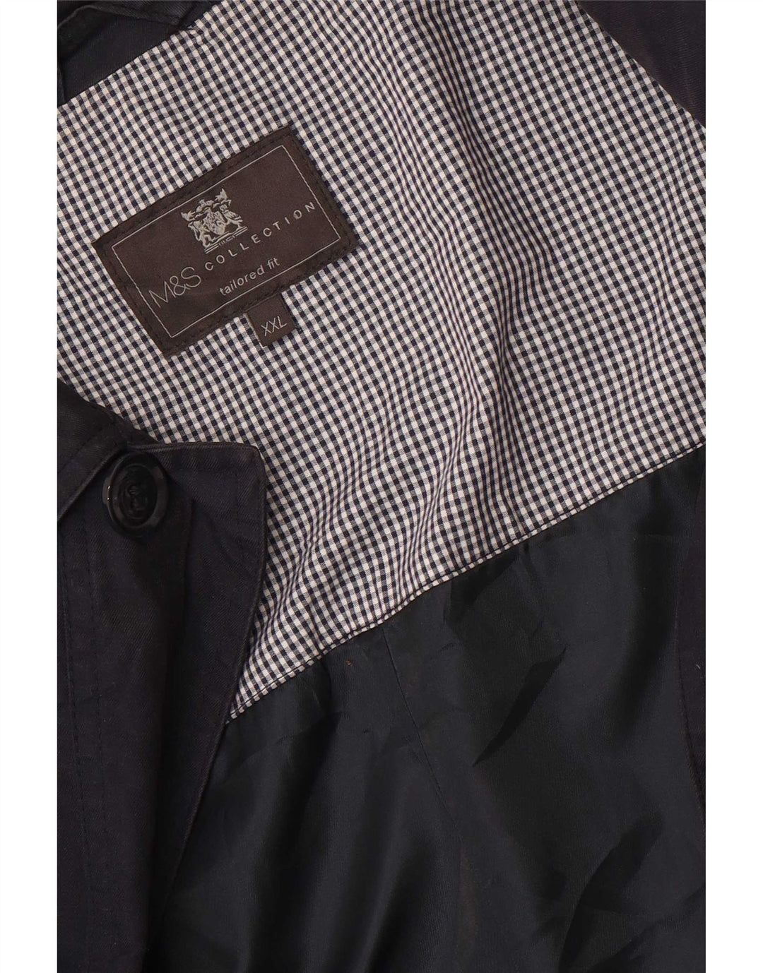 Marks & Spencer Herre Skræddersyet Fit Overfrakke UK 44 2XL Navy Blue