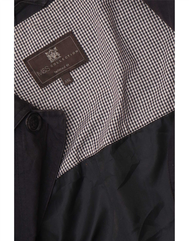 Marks & Spencer Herre Skræddersyet Fit Overfrakke UK 44 2XL Navy Blue