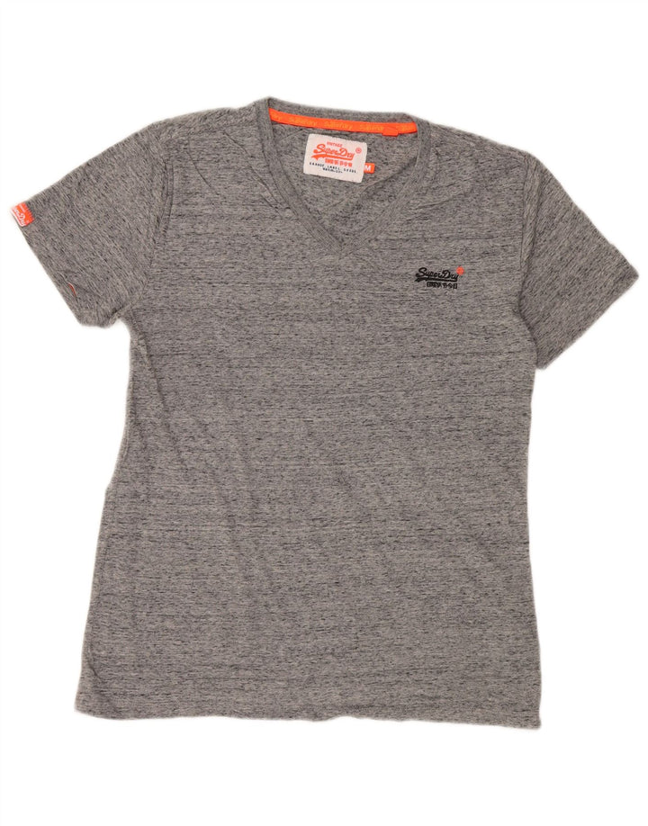 SUPERDRY herre T-shirt top mellemgrå flækket bomuld