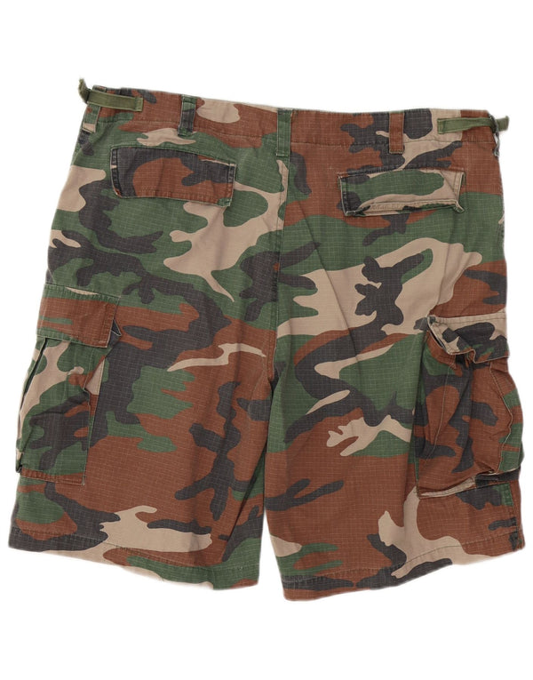 VINTAGE Herre Cargo Shorts 2XL W42 Khaki Camouflage Bomuld