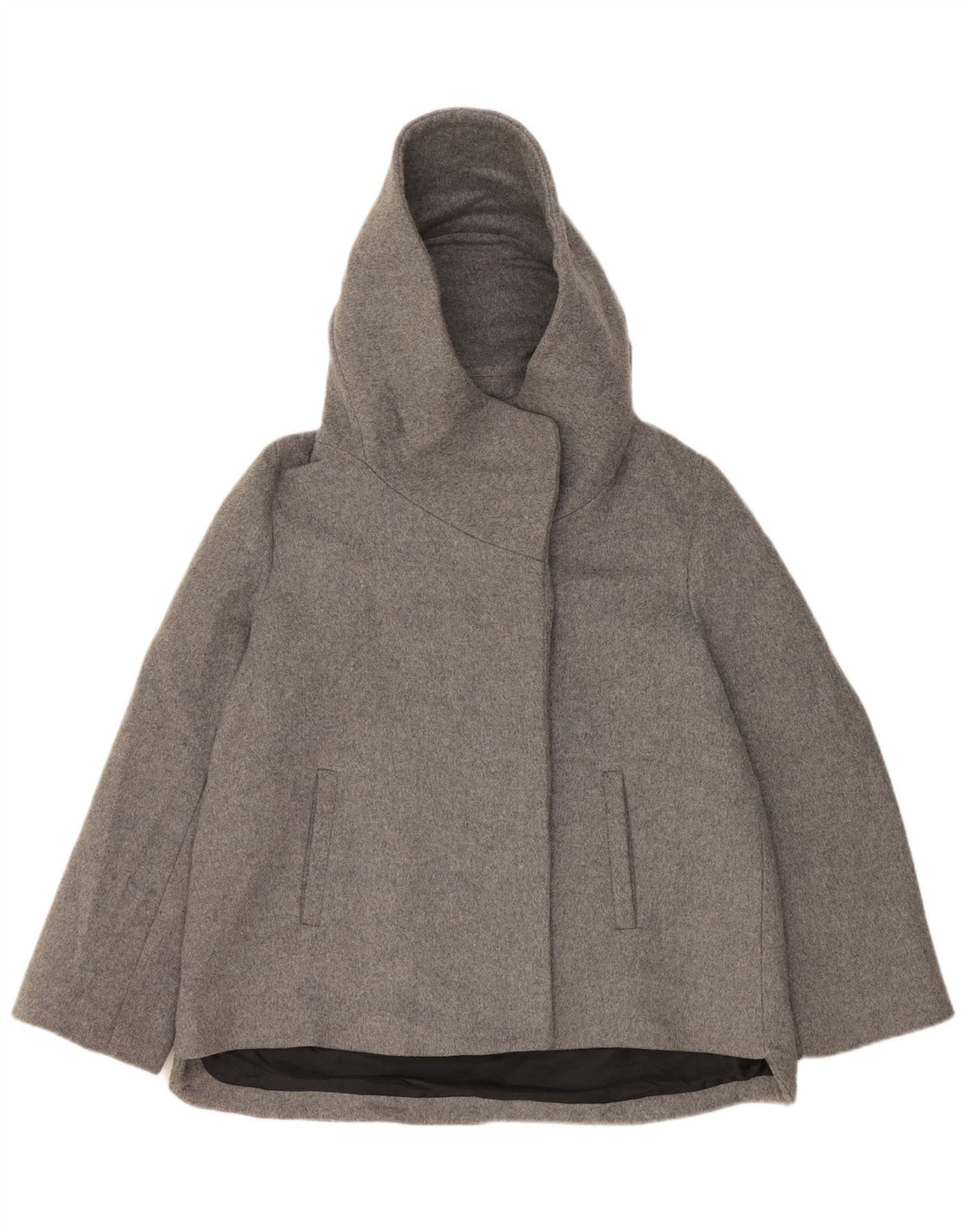 Zara Dame Hooded Windbreaker Jacket UK 14 Large Grå Akryl