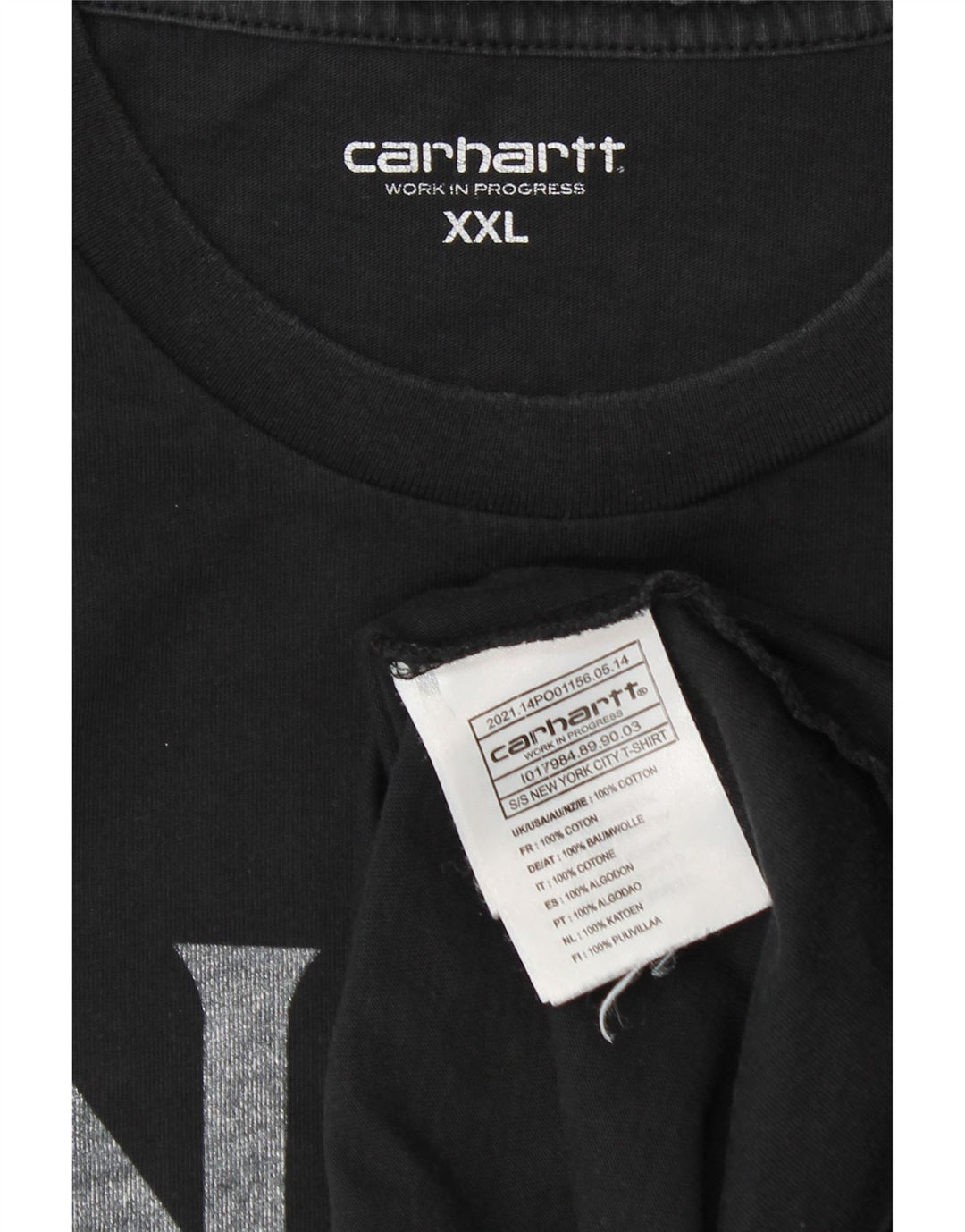 CARHARTT Herre grafisk T-shirt top 2XL sort bomuld