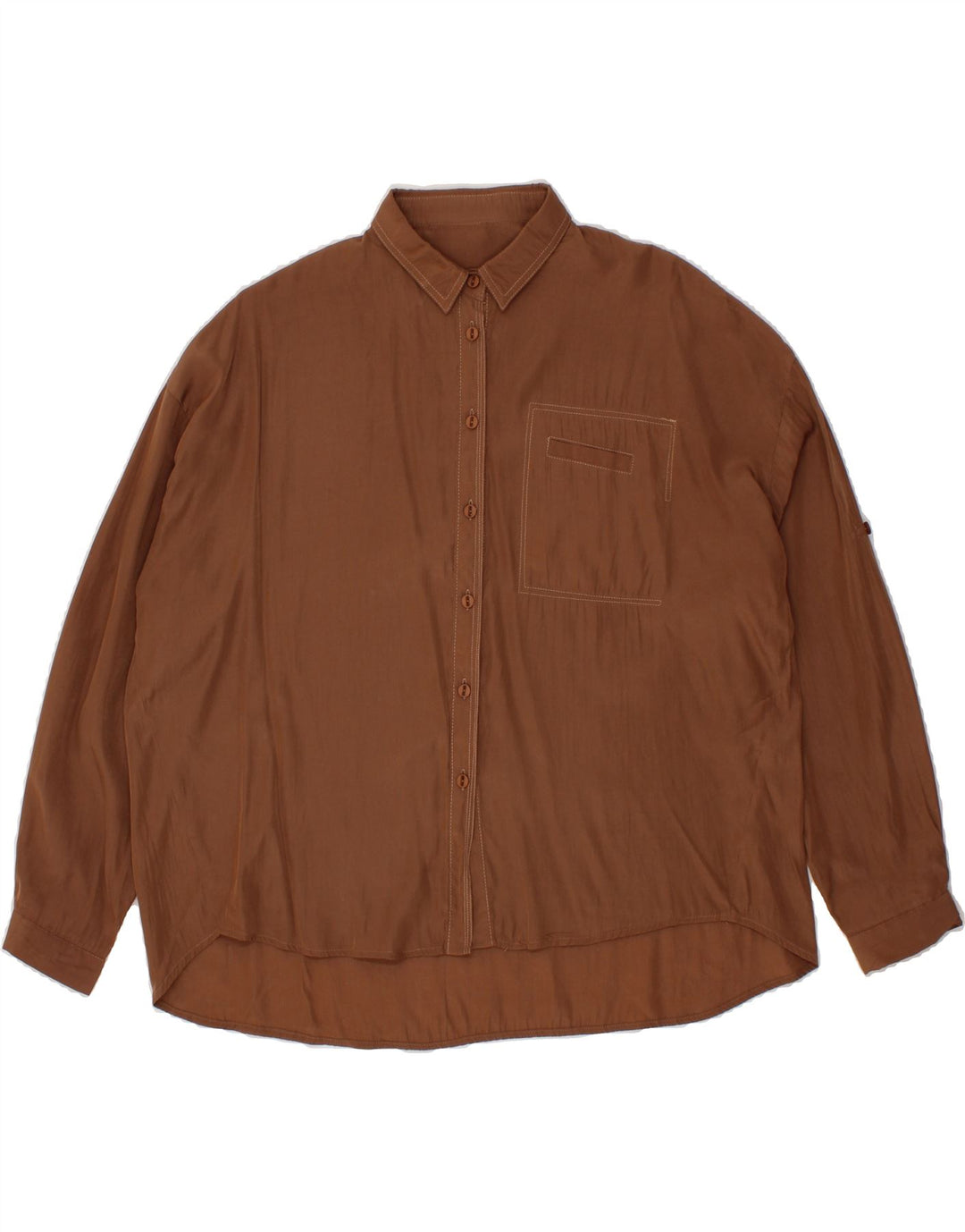 VINTAGE Womens Shirt Blouse UK 20 2XL Brown Vintage Vintage and Second-Hand Vintage from Messina Hembry 