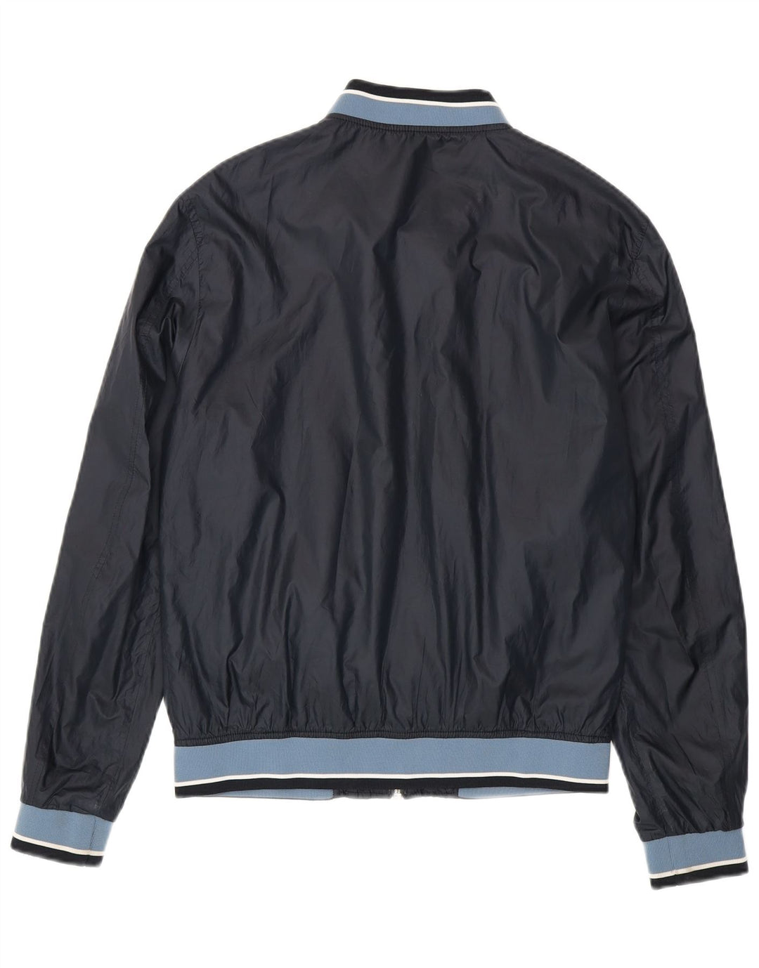 Zara Bomber Jacket UK 40 Large Navy Blue Colourblock Polyester