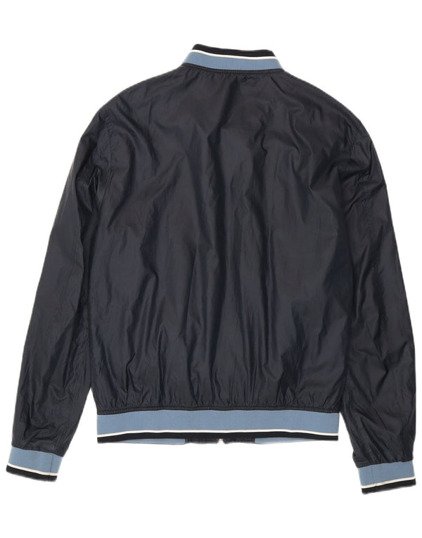 Zara Bomber Jacket UK 40 Large Navy Blue Colourblock Polyester