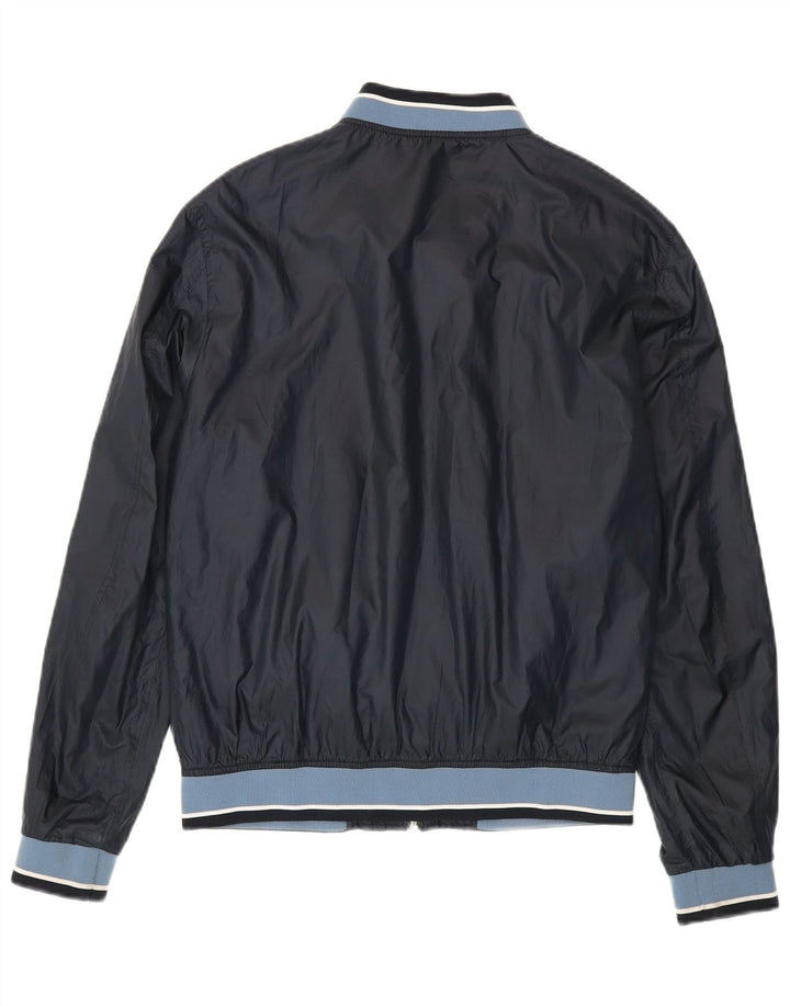 Zara Bomber Jacket UK 40 Large Navy Blue Colourblock Polyester