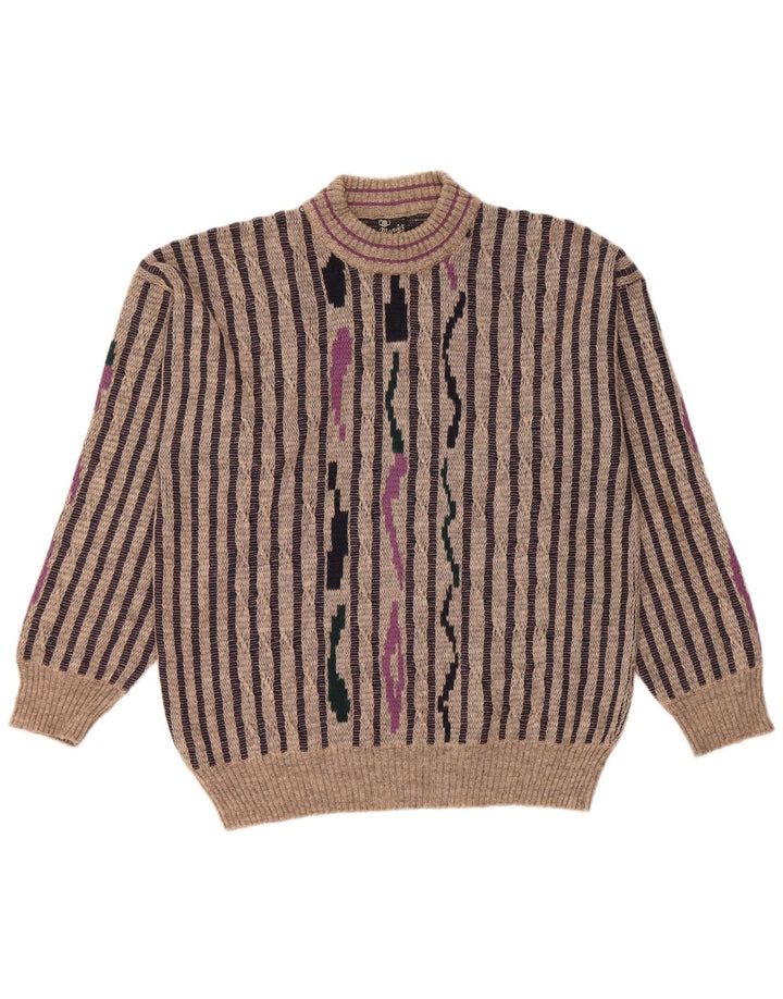 MAPIER Herre rund hals trøje stor grå stribet