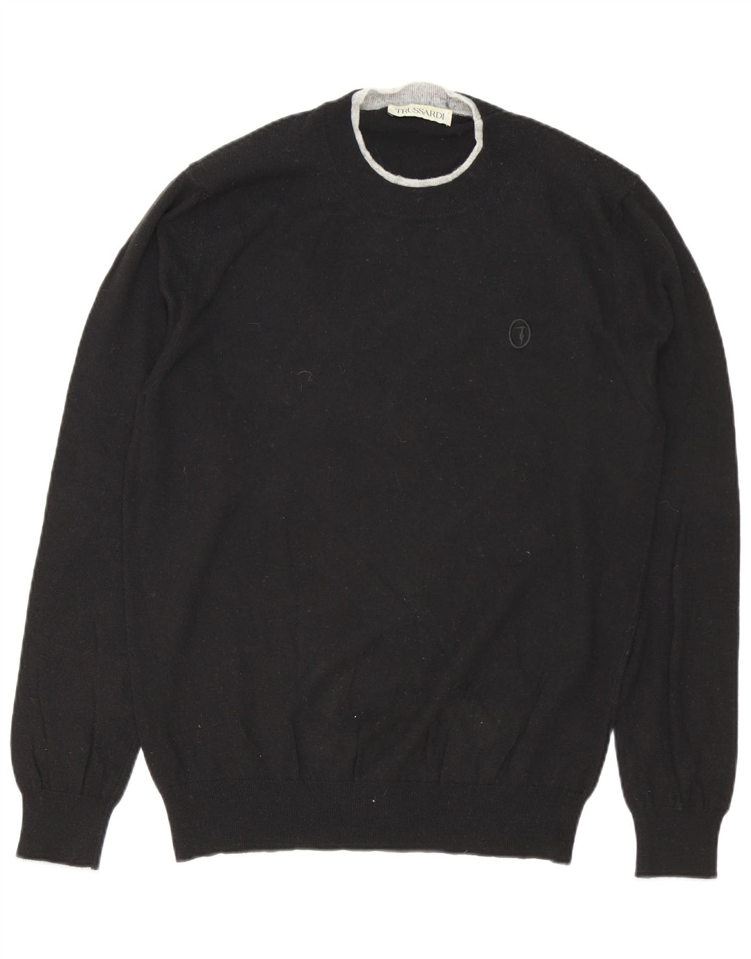 Trussardi Herre sweater med rund hals XL sort polyamid