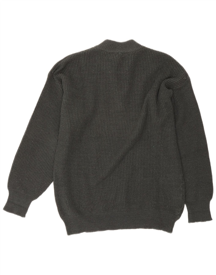 POP 84 Herre Turtle Neck Jumper Sweater Stor Grå Colourblock Akryl