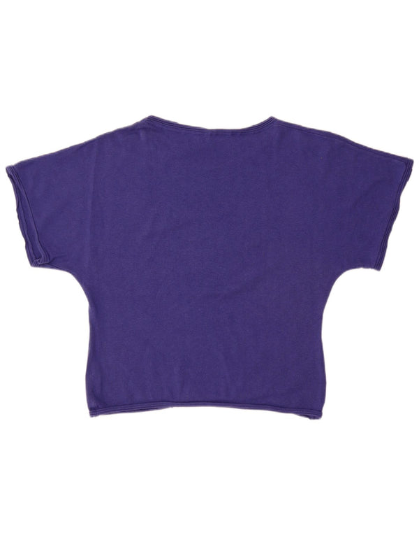 FAT FACE Dame Kortærmet Boat Neck Jumper Sweater UK 16 Large Purple