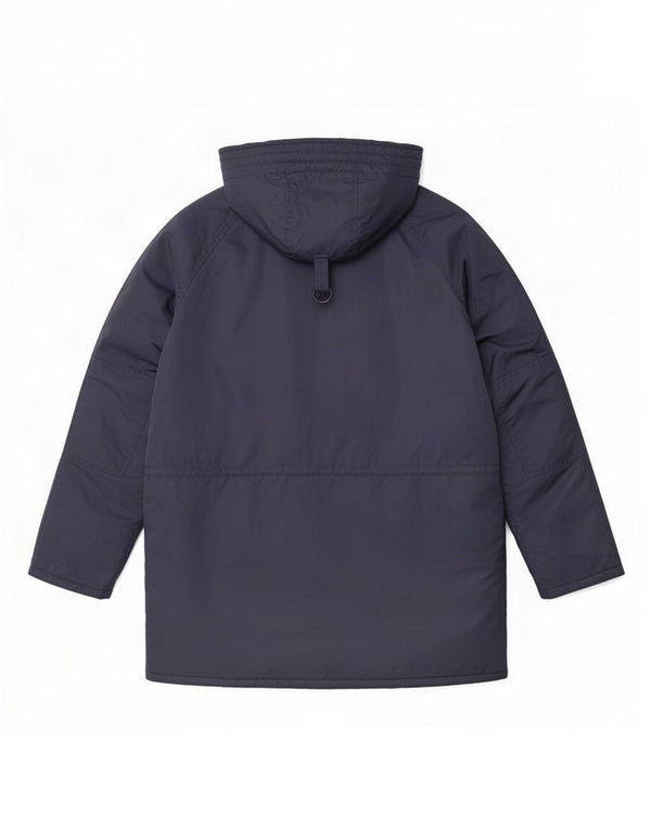 Vintage Herre Hooded Loose Fit Polstret Frakke UK 36 Small Navy Blue Nylon