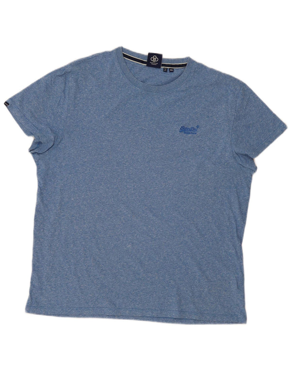 Superdry Herre T-shirt Top 2XL Blå Flecked Bomuld