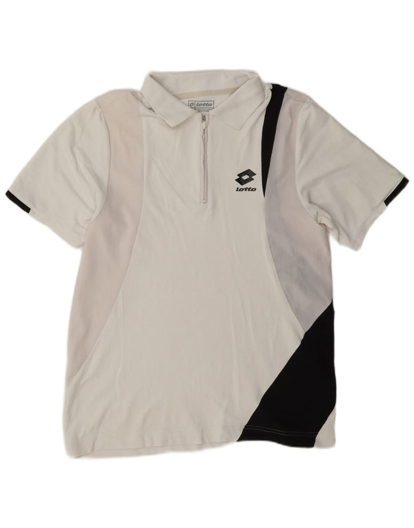 Lotto Herre Polo Shirt Stor Hvid Colourblock Nylon