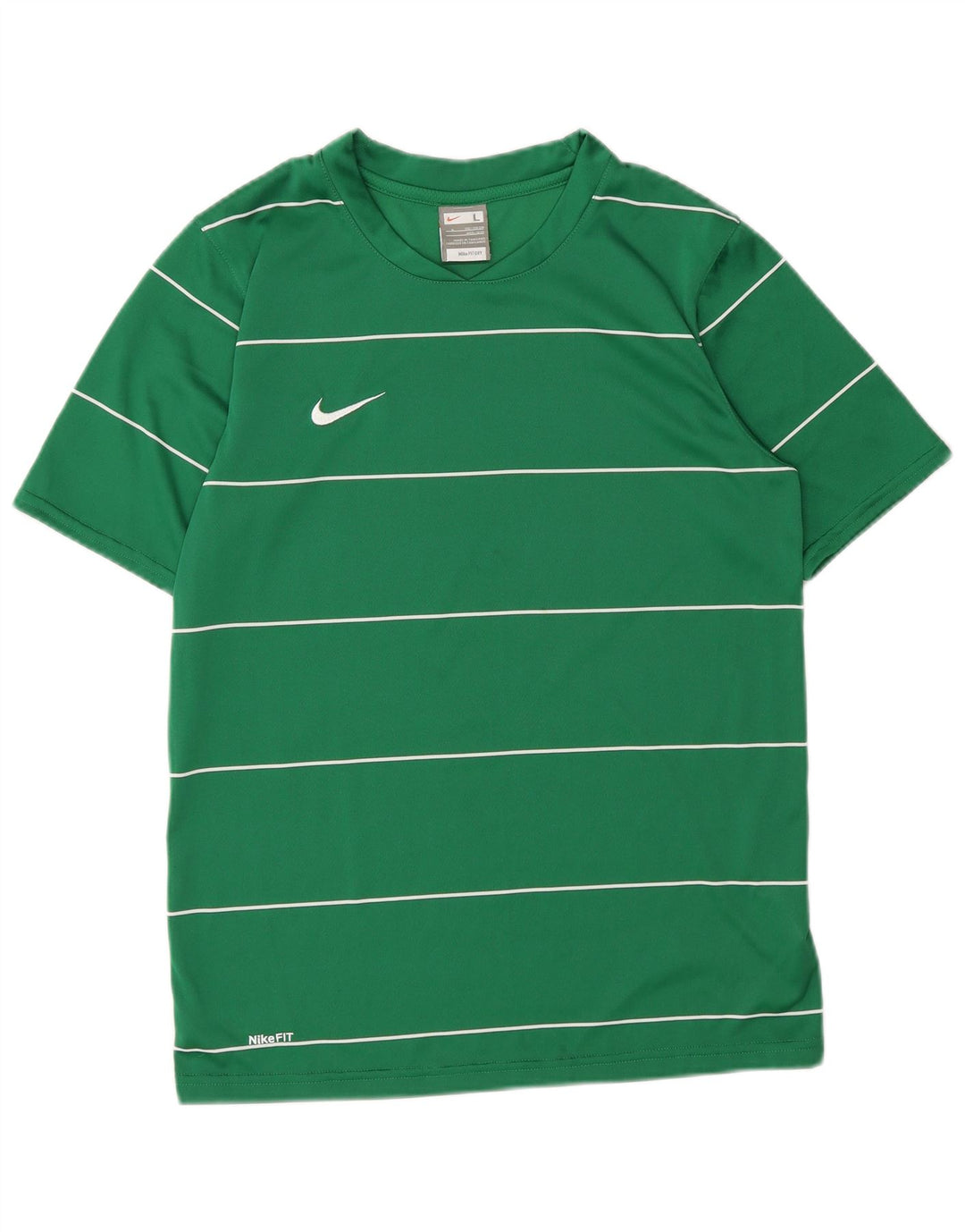 Nike drenge grafisk t-shirt top 12-13 år stor grøn stribet polyester