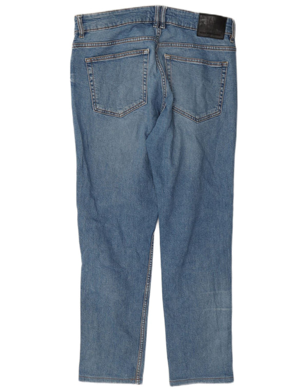 Zara Herre Slim Jeans EU 42 Large W32 L27 Blå Bomuld