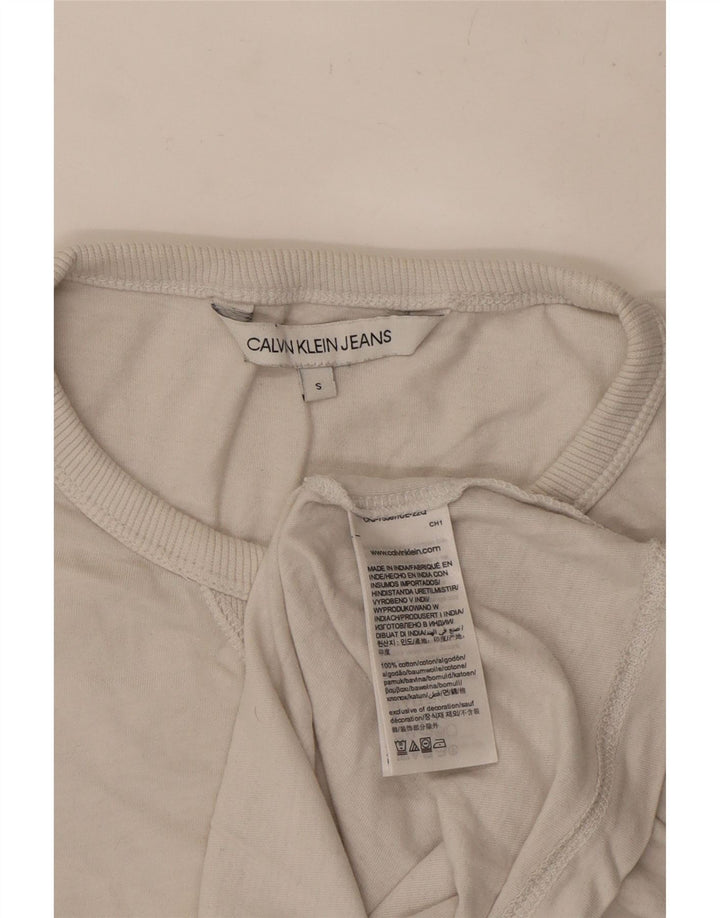 Calvin Klein Jeans Herre T-Shirt Top Lille Hvid Bomuld