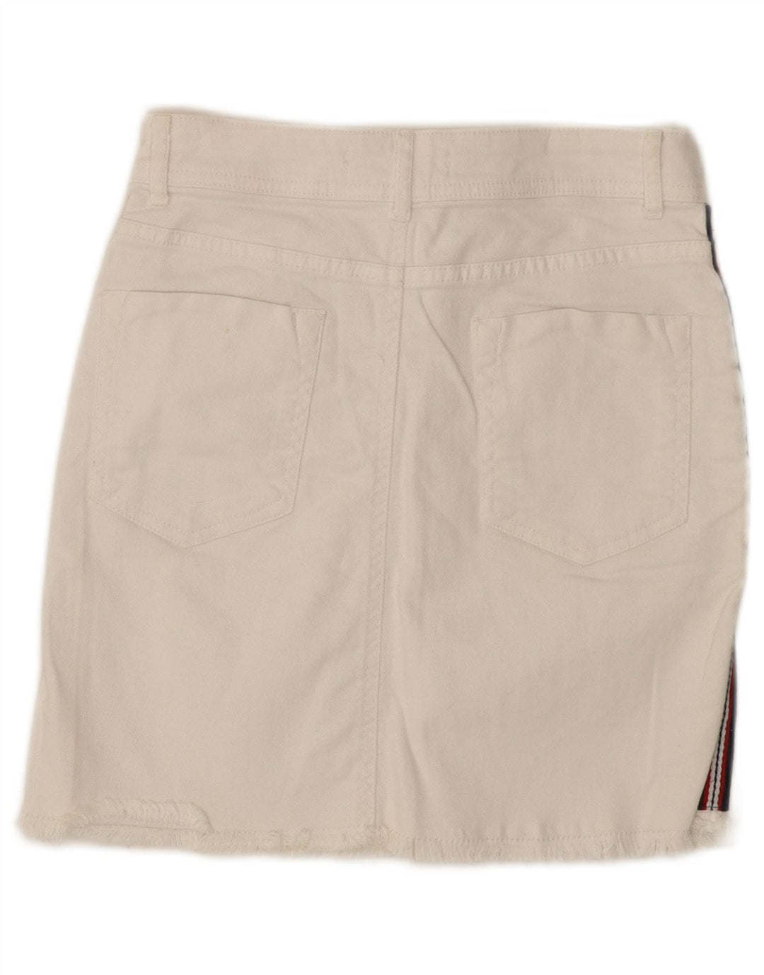 Zara Dame Denim Nederdel Small W26 White