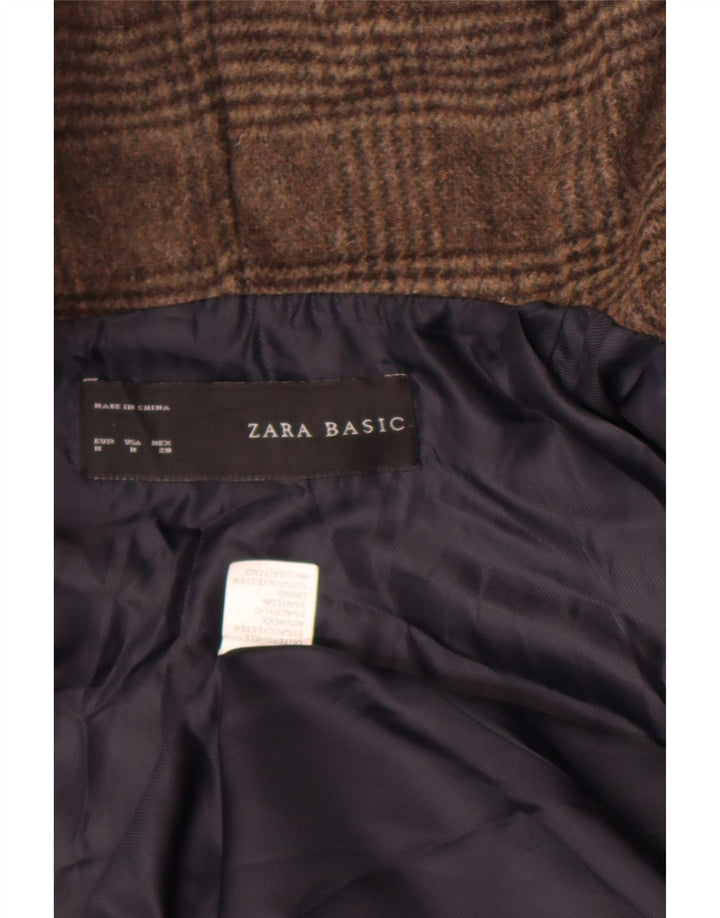 Zara Dame Hooded Open Bomber Jacket UK 14 Medium Brown Ternet Polyester