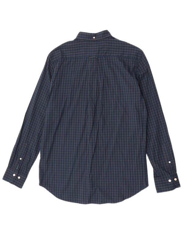 Gant herre Regular Fit skjorte størrelse 39/40 15 3/4 Medium Marineblå Gingham