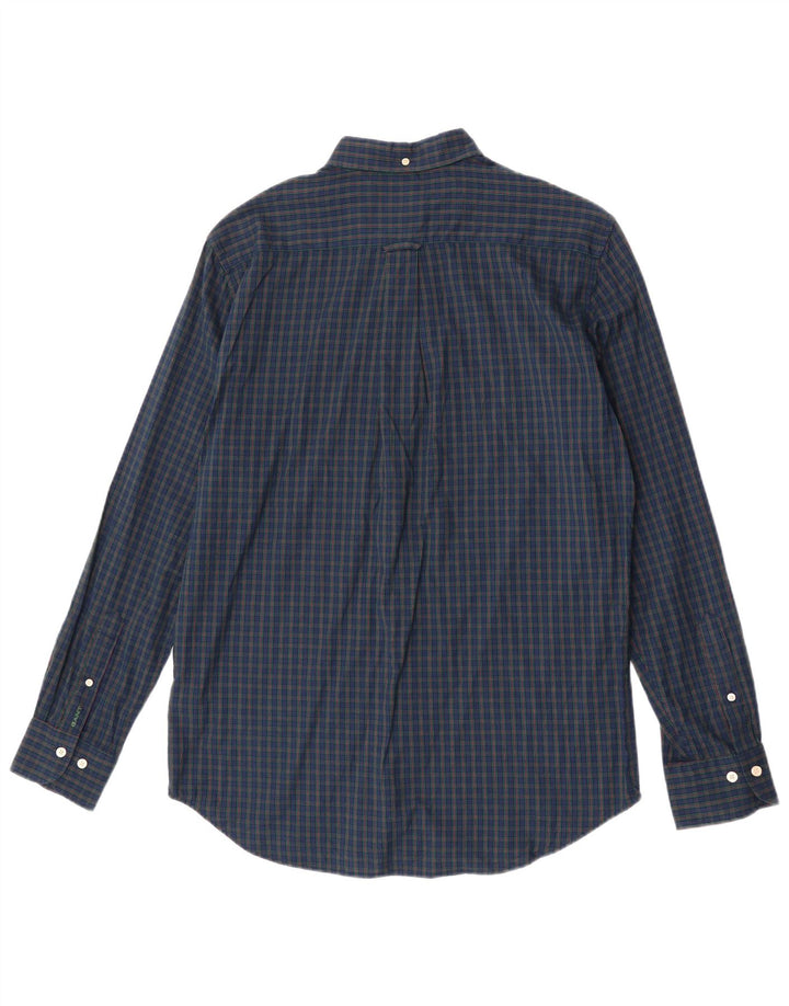 Gant herre Regular Fit skjorte størrelse 39/40 15 3/4 Medium Marineblå Gingham