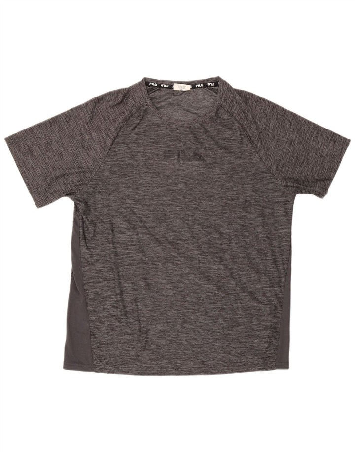 Fila Herre T-Shirt Top Stor Grå Flecked Polyester