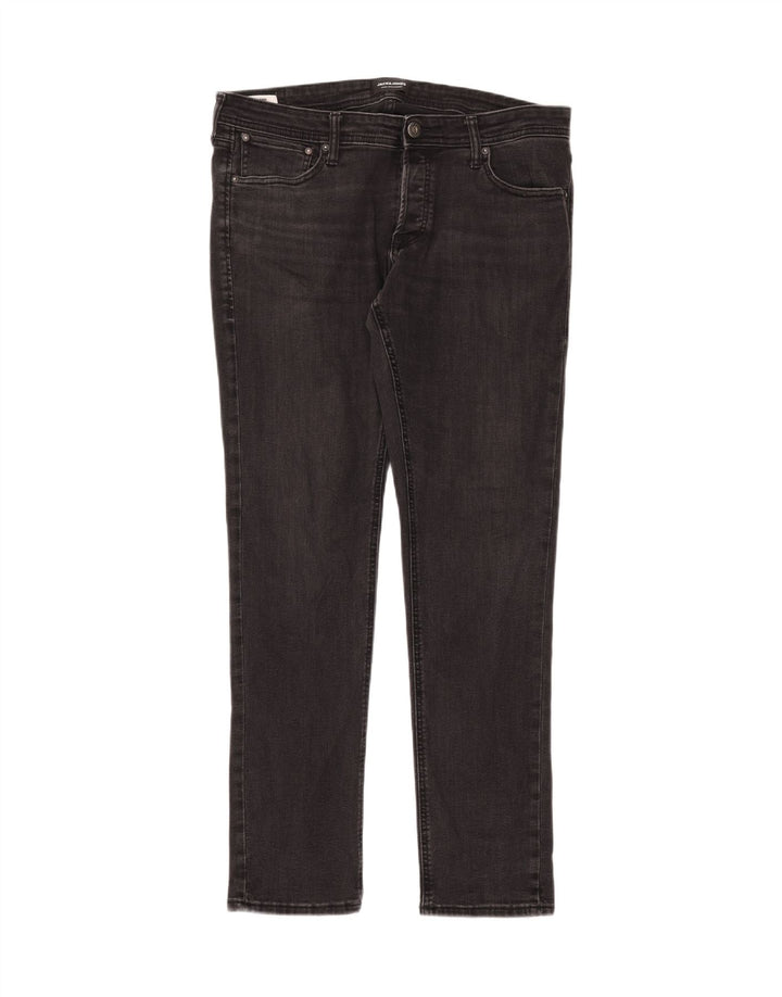 JACK & JONES Herre GLENN Slim Jeans W36 L32 Sort Bomuld