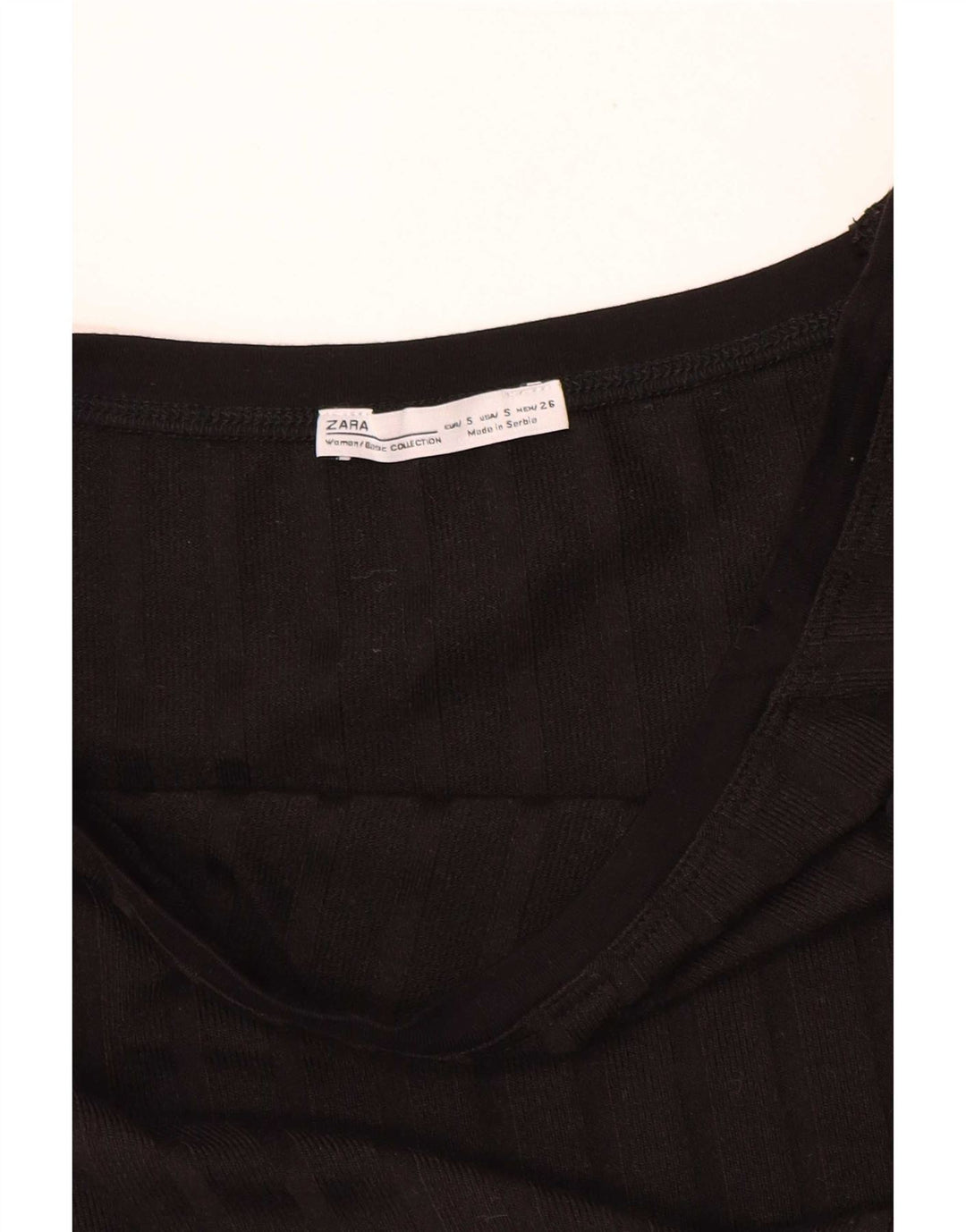Zara Womens Crop Bluse Top UK 8 Small Black