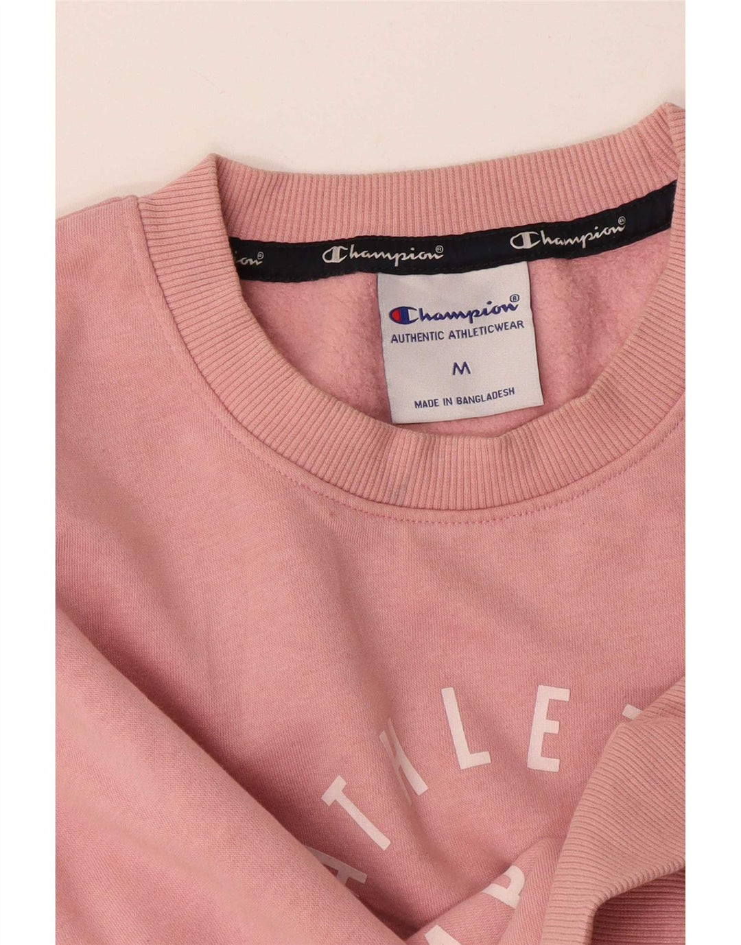 Champion Dame Grafisk Sweatshirt Jumper UK 14 Medium Pink Bomuld