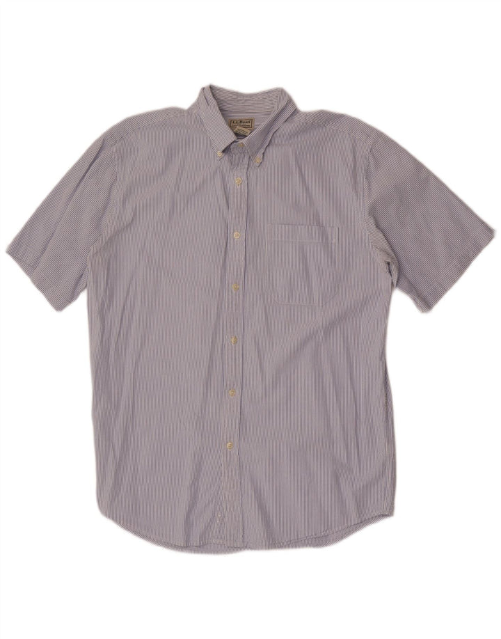 L.L.Bean Kortærmet Herreskjorte Medium Blue Pinstripe Bomuld