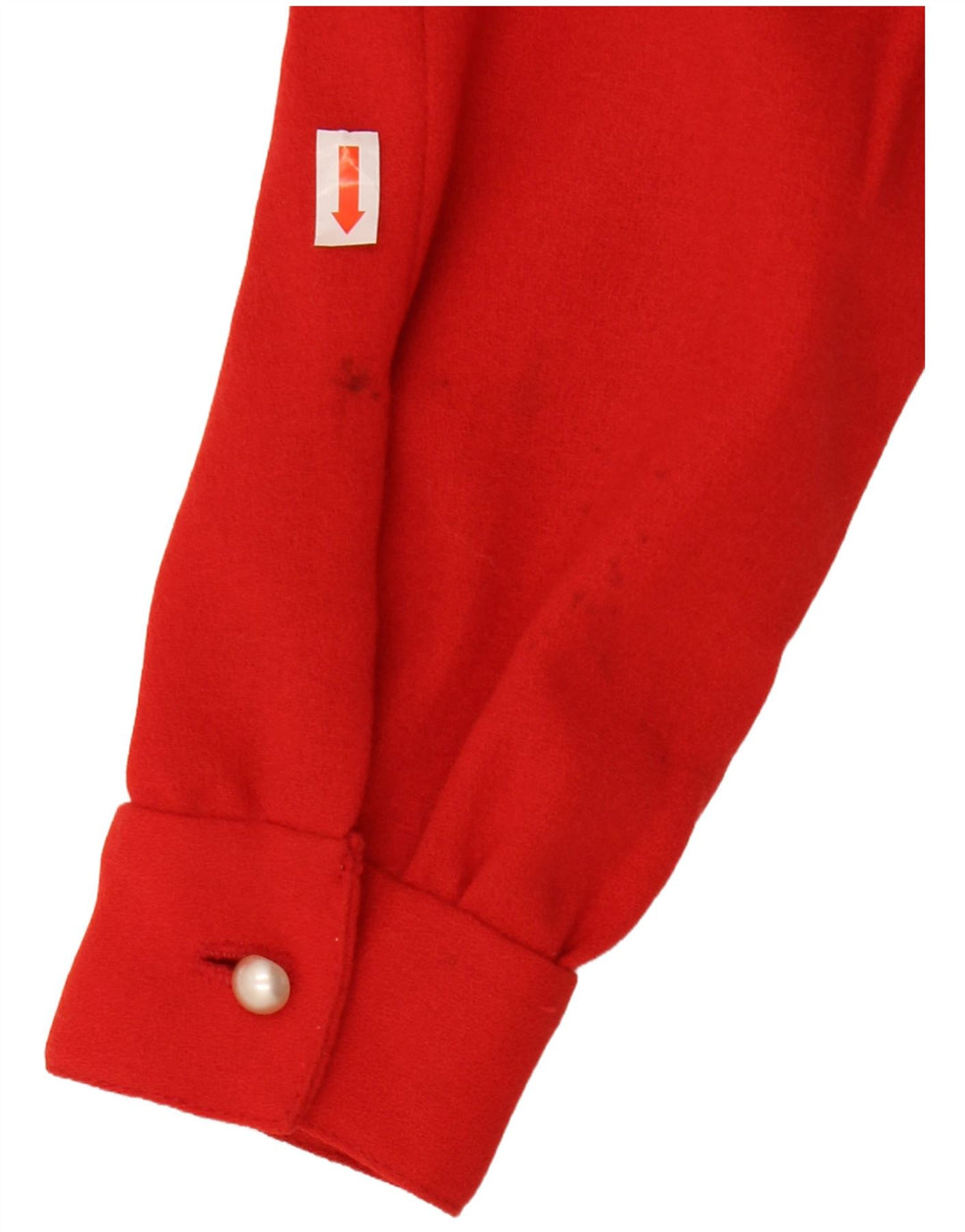 VINTAGE Womens Crop Shirt Bluse UK 12 Medium Red