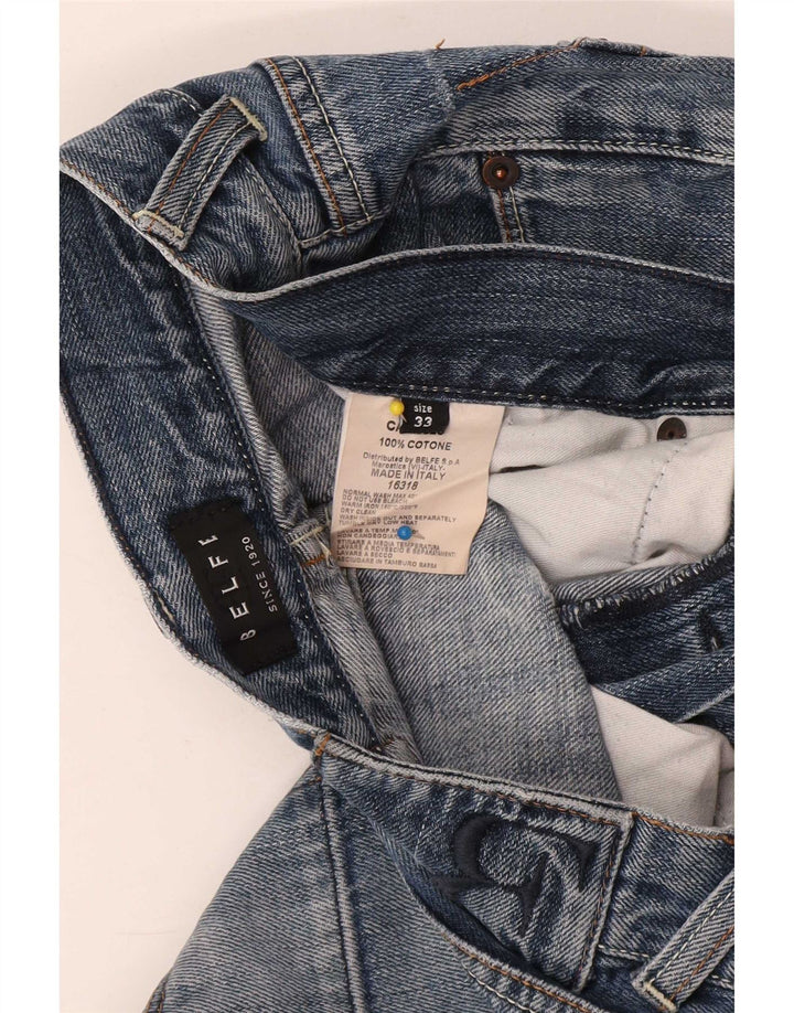 Belfe Herre Straight Jeans W33 L28 Blå Bomuld