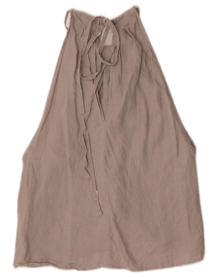 Zara Dame Halter Top UK 8 Small Grey Linen