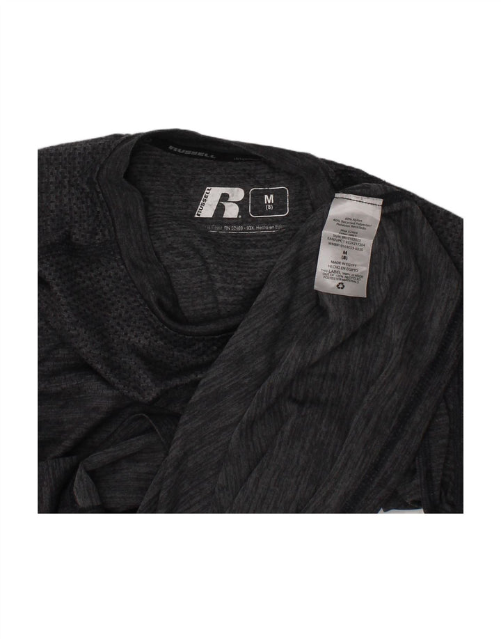 RUSSELL ATHLETIC Boys Dri-Power T-Shirt Top 7-8 Years Medium Grey Flecked