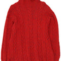 VINTAGE Herre Turtle Neck Jumper Sweater Medium Rød Flecked