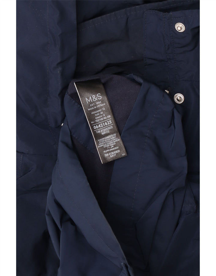 Marks & Spencer, hættebomberjakke til kvinder, UK 12 Medium Navy Blue