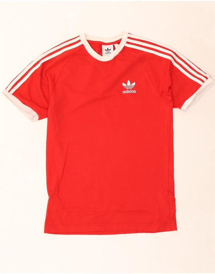 Adidas Herre T-Shirt Top Lille Rød Bomuld