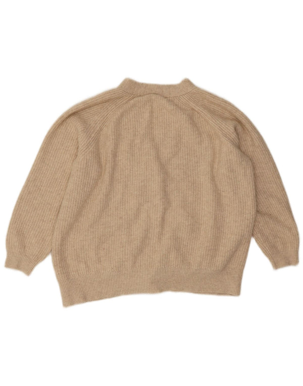 Marks & Spencer Dame Cardigan Sweater UK 16 Stor Beige Akryl