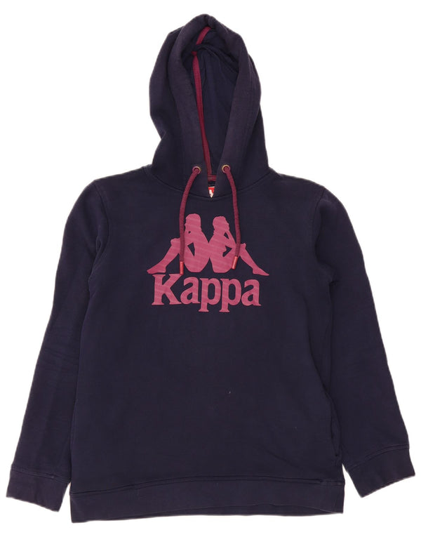 Kappa Womens Graphic Hoodie Jumper UK 14 Medium Navy Blue