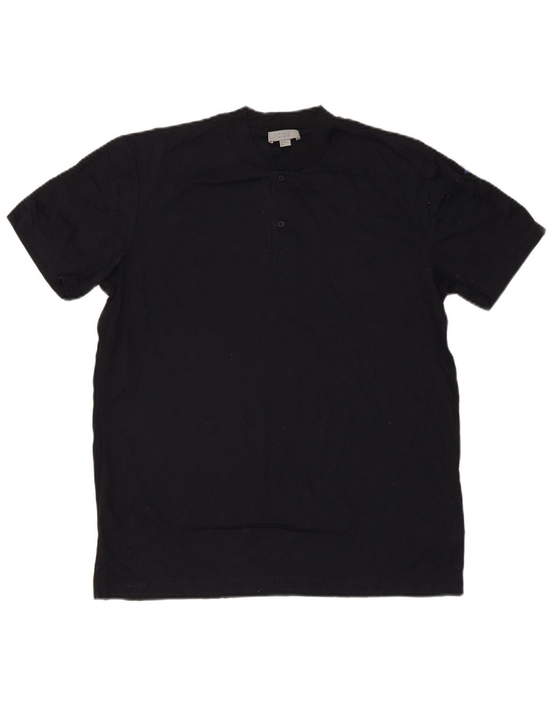 Cos Herre T-Shirt Top Medium Marineblå Bomuld