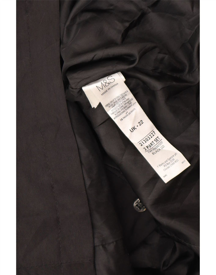 Marks & Spencer Trench Coat til kvinder UK 22 3XL Sort Polyester