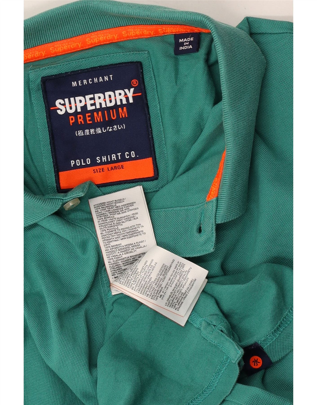 Superdry Polo Shirt til mænd Stor grøn bomuld