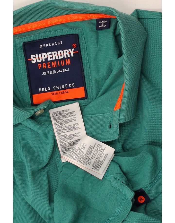 Superdry Polo Shirt til mænd Stor grøn bomuld