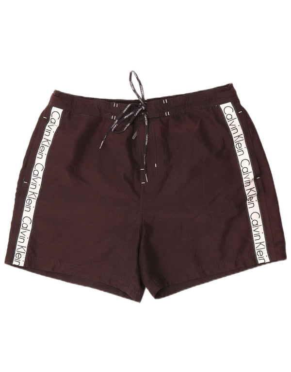 Calvin Klein Herre grafiske svømmeshorts XL Sort Colourblock Polyester
