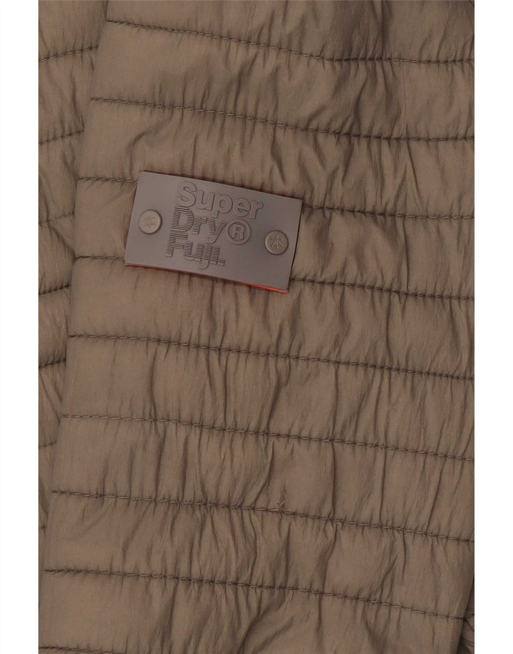 Superdry polstret jakke til kvinder UK 6 XS Khaki Nylon