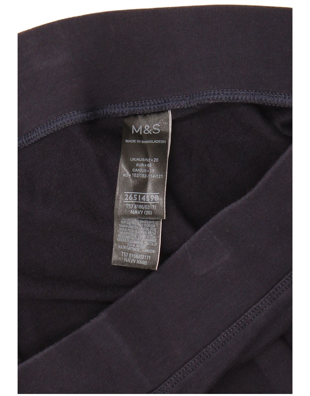 MARKS & SPENCER Womens Capri Tracksuit Trousers UK 20 2XL  Navy Blue